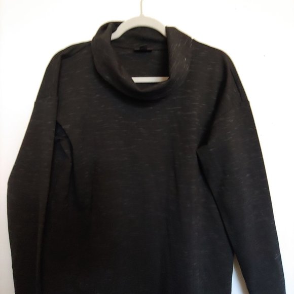 J. Jill Wearever black/gray long sleeve turtle neck knee length dress S pockets - Picture 2 of 15